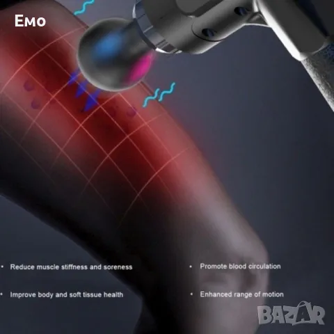 Масажиращ пистолет за мускули 4 в 1 - Fascial Gun HG-320, снимка 4 - Масажори - 48450157