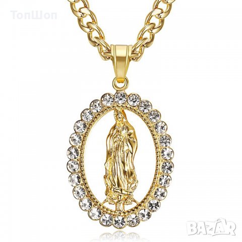 Колие Дева Мария с камъни - 2 Модела, снимка 4 - Колиета, медальони, синджири - 37310596
