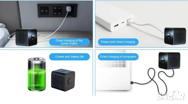 Мини Камера за наблюдение, Full HD 1080P, нощно виждане, снимка 8 - HD камери - 52164140