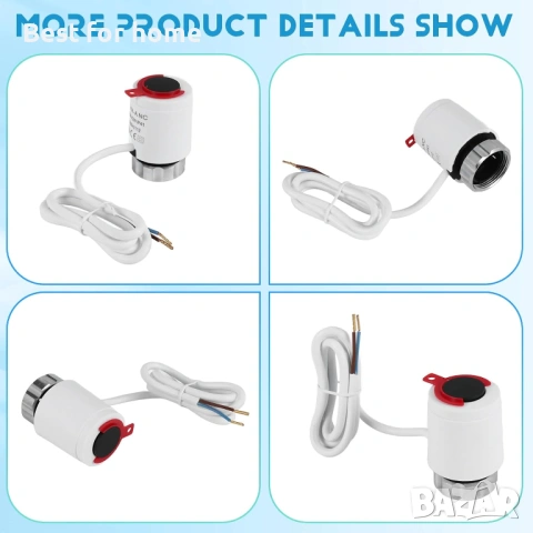 230V нормално затворен NC M30x1.5mm електрически термозадвижващ механизъм за подово отопление , снимка 4 - Друга електроника - 54189787