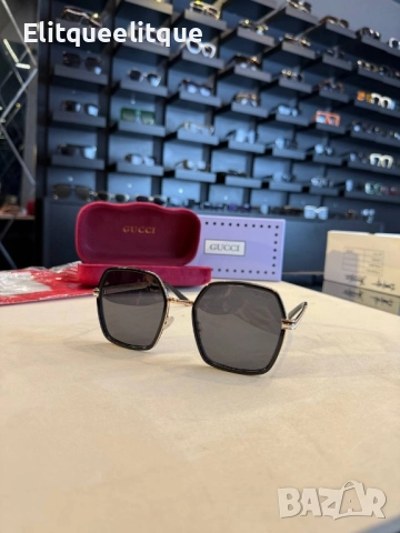 очила с черен обикновен калъф и Ув защита Gucci off white, снимка 12 - Слънчеви и диоптрични очила - 52240841
