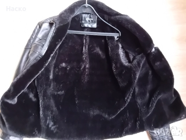 мъжко зимно кожено яке с подплата, еко кожа, изкуствена кожа, снимка 6 - Якета - 52864880
