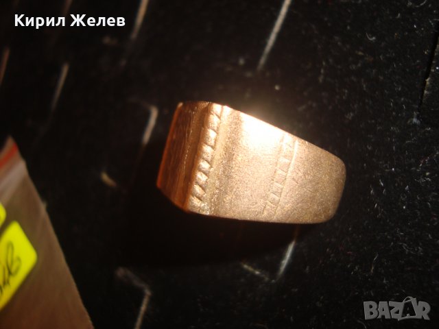 ОРИГИНАЛНО ГРАВИРАН ОРНАМЕНТИРАН СТАР БРОНЗОВ ПРЪСТЕН РЕТРО ВИНТИДЖ за КОЛЕКЦИЯ УНИКАТ 79351, снимка 2 - Колекции - 30287225