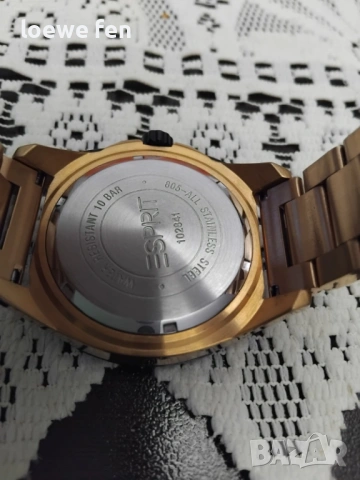 Esprit Rose Gold - rolex breitling style - неръждаема стомана с покритие розово злато !, снимка 12 - Мъжки - 53049278