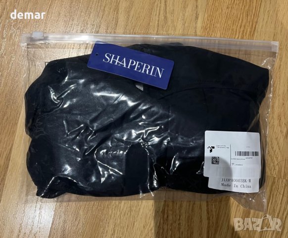 SHAPERIN Дамски бански костюм с дълбоко V-образно деколте, черен, размер S, снимка 7 - Бански костюми - 44478618