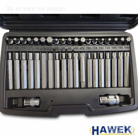 Комплект накрайници - торкс 40 ЧАСТИ HAWEK, снимка 2 - Други инструменти - 50361347