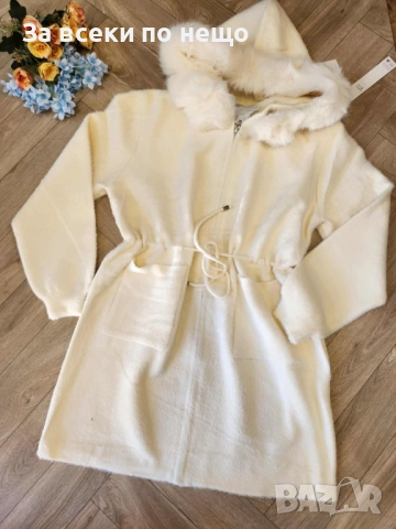 Дамска Кашмирена Жилетка С Качулка С Пух - 3 Налични Цвята Код I_193, снимка 2 - Жилетки - 52268394