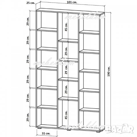 Етажерка,стелаж,библиотека(код-0683), снимка 5 - Етажерки - 32126184