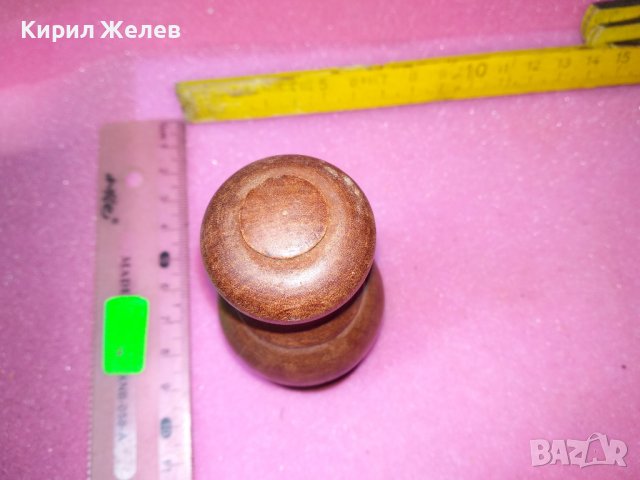 СТАРО ДЪРВЕНО КАПАЧЕ за СОЛНИЧКА СТИЛНО РЪЧНО СТРУГОВАНО 37639, снимка 5 - Други ценни предмети - 44155829