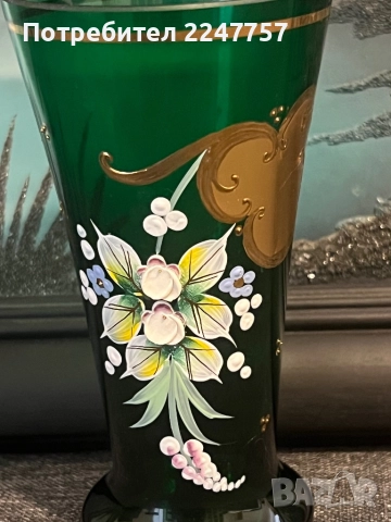 Ваза Бохемия, снимка 3 - Антикварни и старинни предмети - 52253245