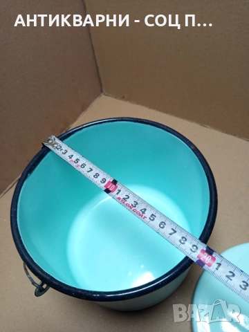 Соц Стара Емайлирана Съдинка Съд За Мляко 4лт. , снимка 9 - Антикварни и старинни предмети - 51913652