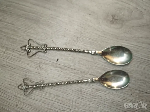 Комплект посребрени метални лъжички