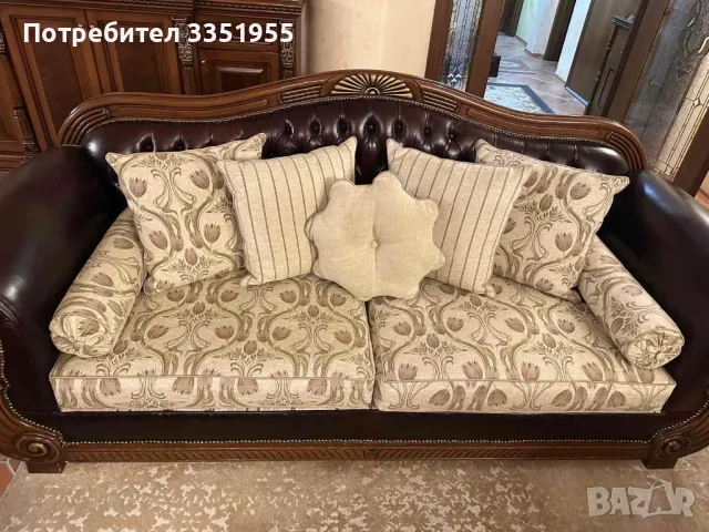 Два тройни Дивана Честърфилд, снимка 2 - Дивани и мека мебел - 49469085