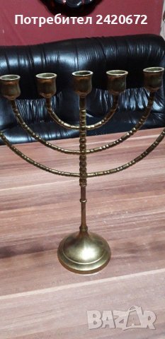 Еврейски  свещник-Менора, снимка 3 - Други ценни предмети - 40072331