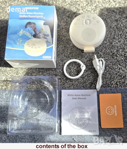 Машина за бял шум с нощна светлина, 21 успокояващи звука, батерия 1800mAh, таймер, снимка 6 - Други стоки за дома - 50601715