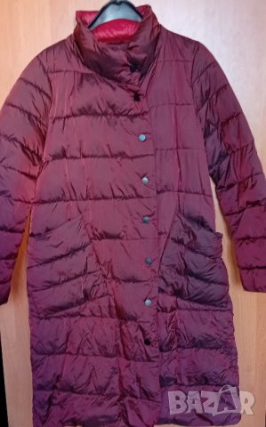 Дълго олекотено яке бордо