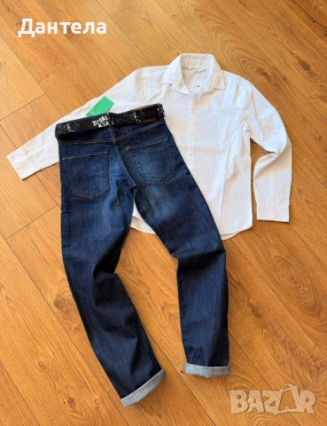 H&M детски нови дънки и риза, снимка 2 - Детски панталони и дънки - 54218184