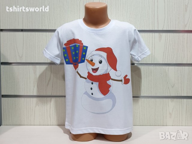 Нова детска коледна тениска със Снежко, снежен човек от 2 години до 15 години, снимка 5 - Детски тениски и потници - 31054886