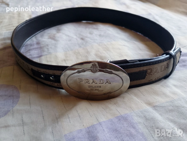 Италиански колан на PRADA, без номер, размер 85 см, снимка 2 - Колани - 53939450