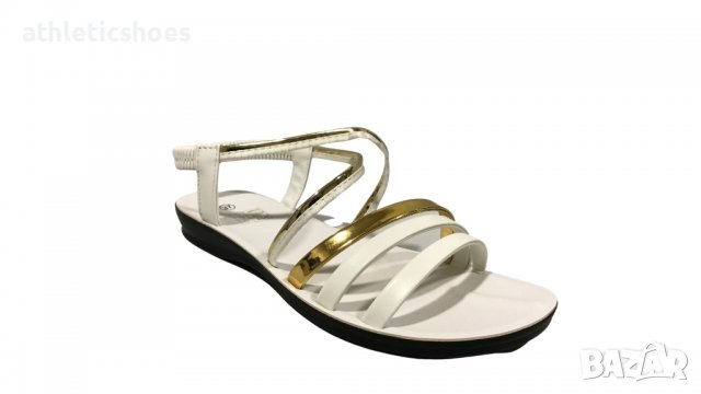 Дамски сандали в бяло и черно, снимка 2 - Сандали - 37256012