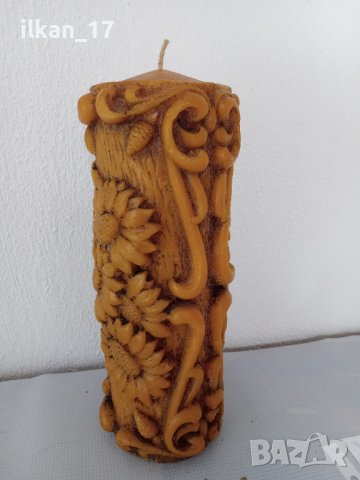 Свещ Много Голяма восъчна релефна Много Красива Нова!!! Внос от Германия, снимка 2 - Антикварни и старинни предмети - 40802609