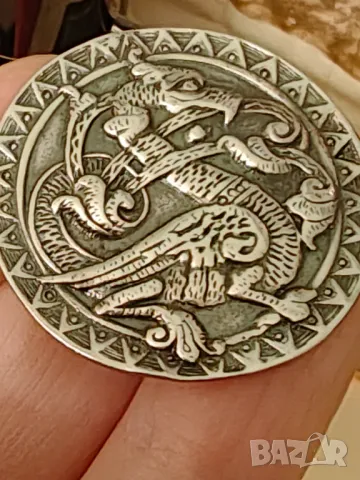 Стара ръчно изработена висулка ковано сребро