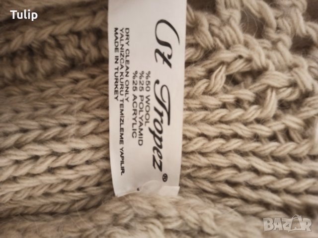 Пухен пуловер с кокетна панделка , снимка 4 - Блузи с дълъг ръкав и пуловери - 23584022