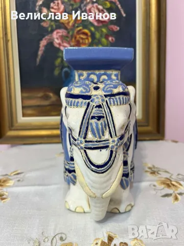 Винтидж керамичен слон в перфетно състояние. , снимка 3 - Антикварни и старинни предмети - 49695012