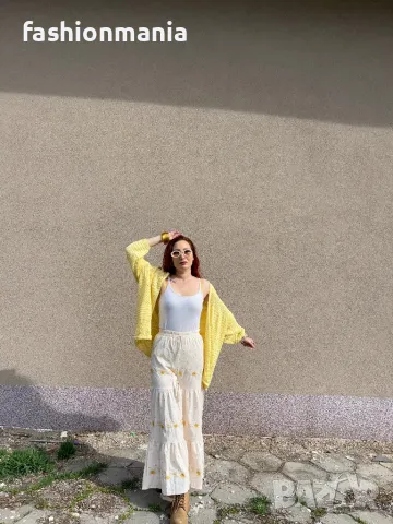  Жълта Плетена Жилетка – Бохо Слънчево Настроени