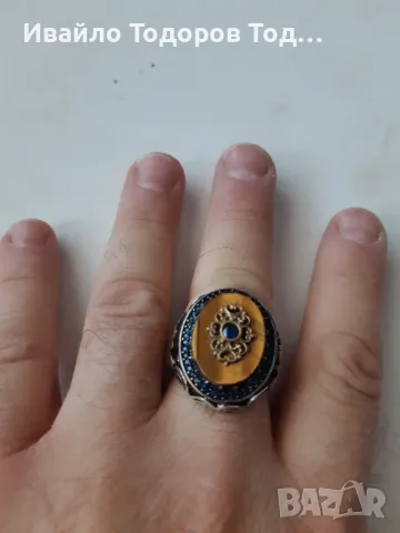 Уникален мъжки бутиков сребърен пръстен, снимка 3 - Пръстени - 47877359