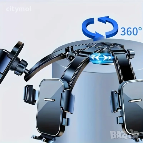 Универсална стойка за телефон за кола, вакуум, 360 градуса, снимка 4 - Аксесоари и консумативи - 52077878