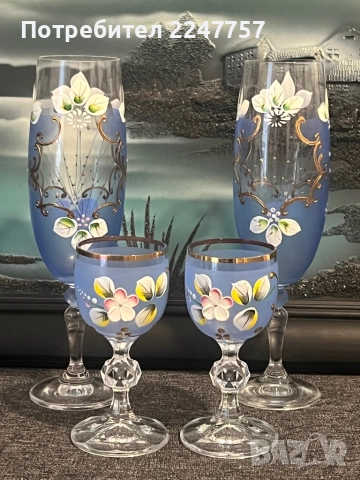 Бохемски кристал, снимка 4 - Антикварни и старинни предмети - 52253175