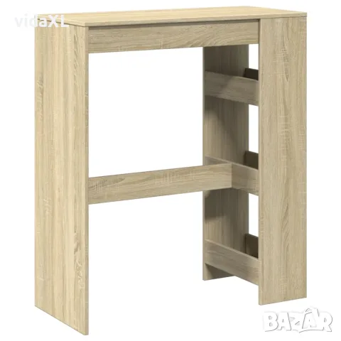 vidaXL Бар маса с рафтове, дъб сонома, 90x40x103,5 см, инженерно дърво, снимка 6 - Маси - 56148197