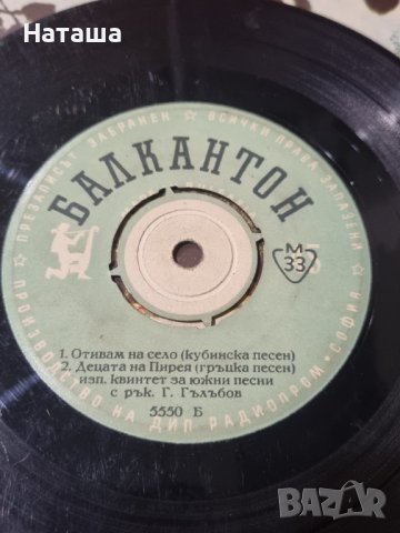 Грамофонна плоча - квинтет за южни песни с ръководител Г.Гълъбов , снимка 4 - Грамофонни плочи - 42125946