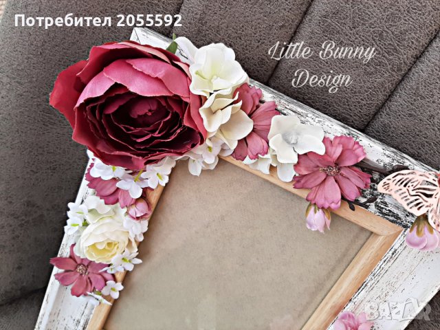 Ръчно декорирана дървена рамка за снимка 15×20, снимка 3 - Подаръци за сватба - 39334014
