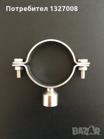 Скоба неръждаема за тръба ф40 с държач на резба G1/2”