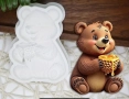 Мече с каца мед силиконов молд форма фондан шоколад декор гипс, снимка 2