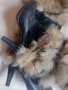 Зимни ботуши естествена кожа с естествен косъм лисица на ток , снимка 3