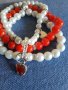 Перлено колие и гривна от перли и червени мъниста., снимка 8