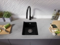 Черна кухненска мивка за вграждане под плот Венеция 50 XL 460x440 мм, снимка 3