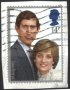 Клеймована марка върху хартия Сватбата на Принц Чарлз и Даяна 1981 от Великобритания 