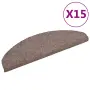 vidaXL Изтривалки за стълби, самозалепващи се, 15 бр., 65x21x4 см, светлокафяви, полукръгли, големи, снимка 1