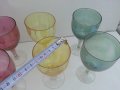 Стари цветни  чаши за вино , снимка 1 - Антикварни и старинни предмети - 30064426