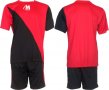 Екип за футбол/ волейбол/ хандбал, фланелка с шорти червено и черно., снимка 1 - Спортни дрехи, екипи - 37570084