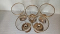 Страхотни чаши за вино или контцентрат, позлата, ръчна гравюра, столче, 5 бр, снимка 5