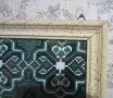 2 бр. бродиран зелен ковьор,  ковьори с рамка и стъкло, снимка 2