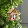 3198 Малка дървена светеща къщичка за окачване Дядо Коледа с Мечо, снимка 5