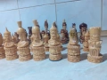 Стари руски - съветски фигури за шах дърворезба с кутия, снимка 3
