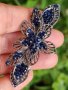 Красива луксозна метална щипка за коса със тъмно сини кристали , снимка 1 - Аксесоари за коса - 39043722