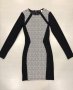 Нова вталяваща H&M рокля с дълъг ръкав 36 номер черно-бяла, снимка 1 - Рокли - 30949879